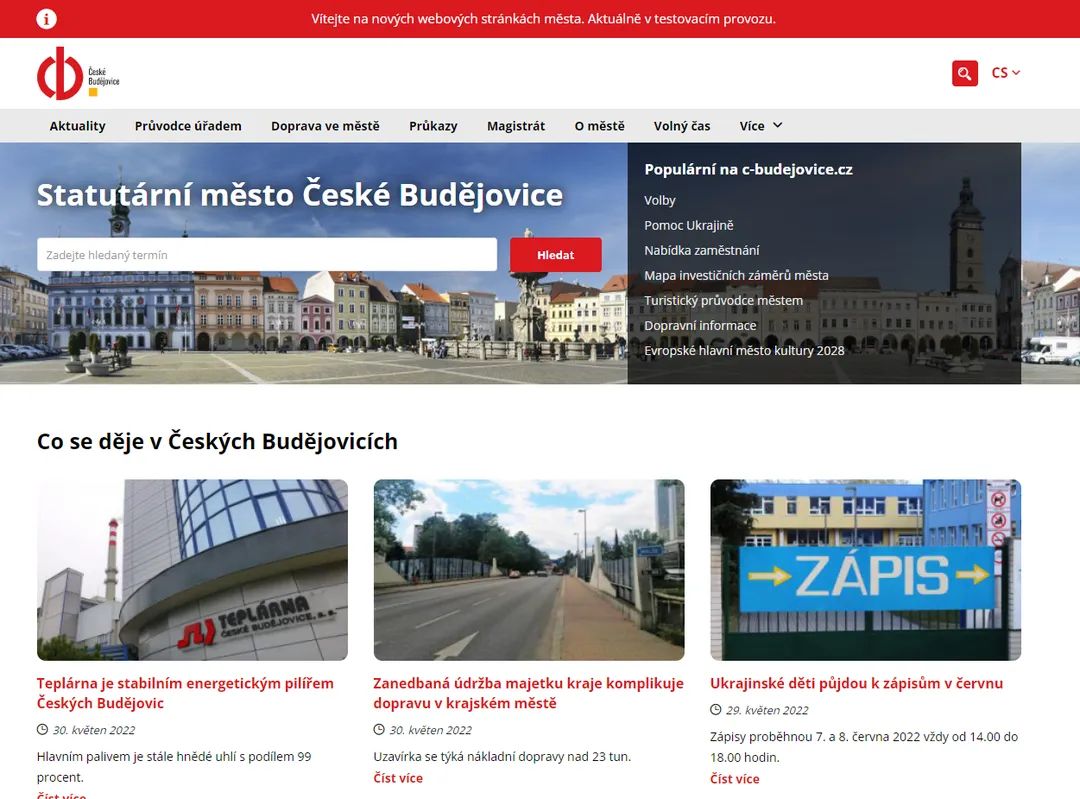 NOVÝ WEB MĚSTA A BUDĚJCE V MOBILU